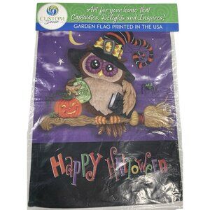 Happy Halloween Garden Flag Owl Pumpkin Spider Party Banner Spooky Fall Decor